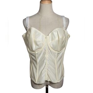 Dominique Cream Stretch Corset Top Plus Size